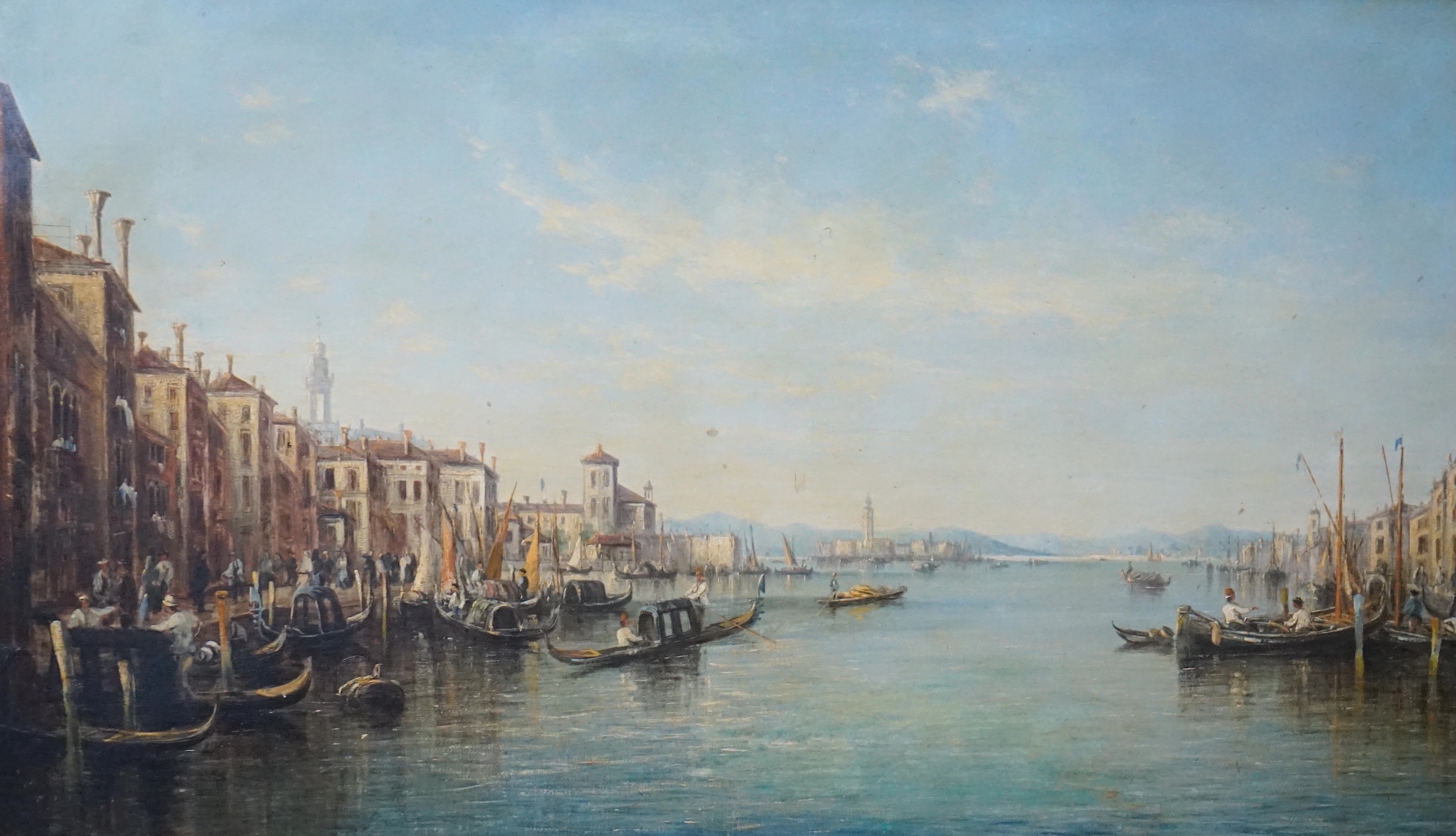 Follower of Alfred Pollentine (English, 1836-1890), The Entrance to the Grand Canal, Venice, oil on canvas, 73 x 125cm